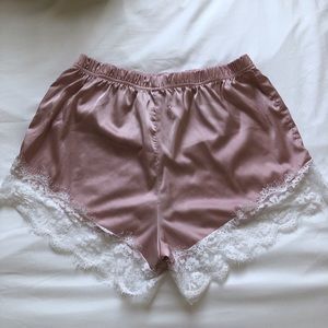 Pink Satin Shorts